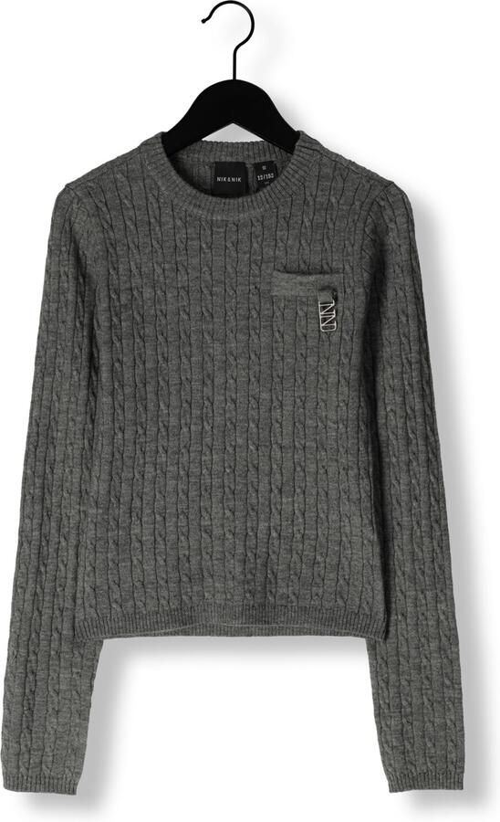 NIK & NIK Meisjes Tops & T-shirts Xia Cable Top Grijs - Foto 2