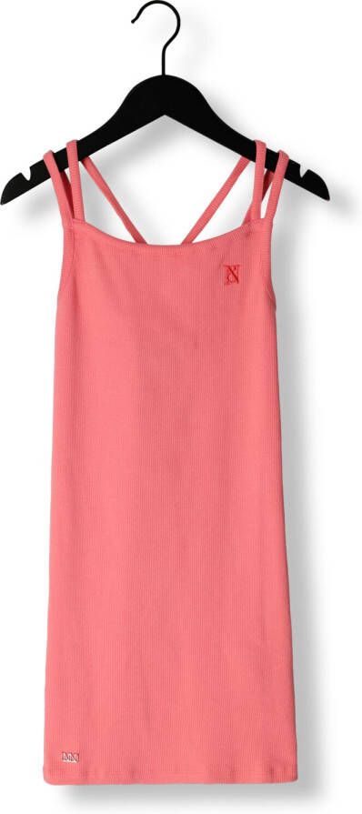 NIK&NIK jurk Rib roze Meisjes Stretchkatoen (duurzaam) Ronde hals 128