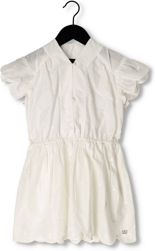 NIK&NIK A-lijn jurk Sisi met ruches wit Meisjes Katoen V-hals 176
