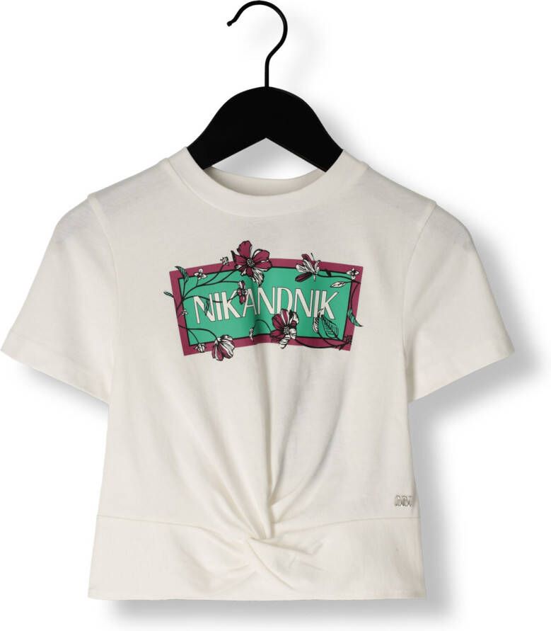 NIK & NIK Meisjes Tops & T-shirts Knot T-shirt Wit