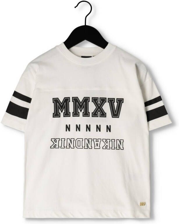 NIK&NIK T-shirt MMXV College van biologisch katoen wit Meisjes Katoen (duurzaam) Ronde hals 128