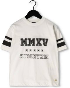 NIK&NIK T-shirt MMXV College van biologisch katoen wit
