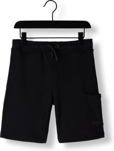 Nik & Nik Zwarte Korte Broek Rubber Badge Sweat Shorts