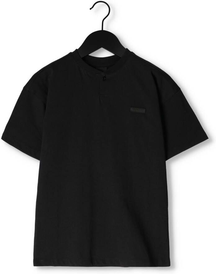 NIK & NIK Jongens Polo's & T-shirts Granddad T-shirt Zwart