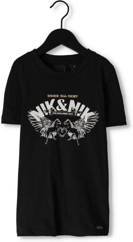 Nik & Nik Zwarte T-shirt Zina T-shirt
