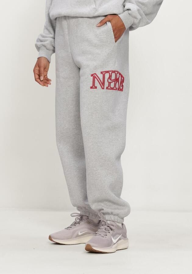 NIKE Dames Broeken Studio Fleece Middelzwaar 'graphic Pack' Lichtgrijs