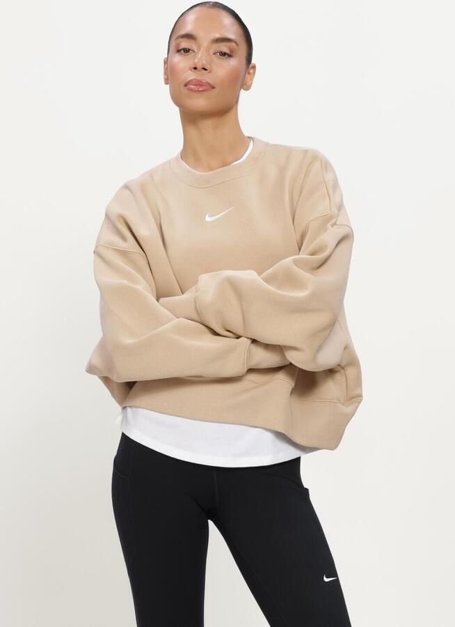 Nike Phoenix Fleece extra oversized sweatshirt met ronde hals voor dames Bruin