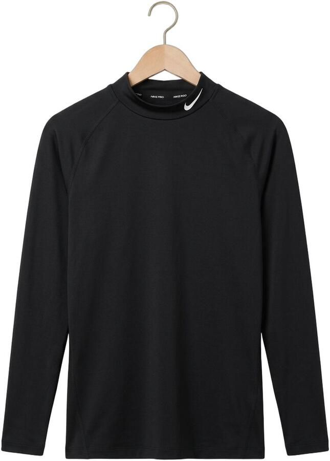 Nike Pro Dri-FIT fitnesstop met hoge hals en lange mouwen voor heren Zwart - Foto 2