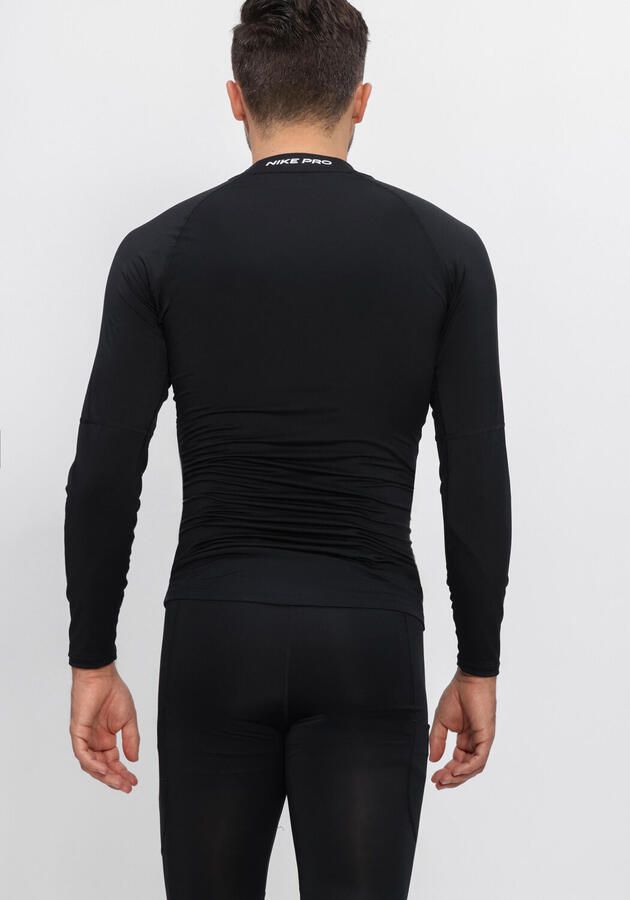Nike Pro Dri-FIT fitnesstop met hoge hals en lange mouwen voor heren Zwart - Foto 4