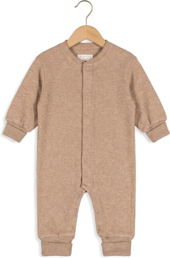 NIXNUT Baby Rompers Snap Onesie Beige