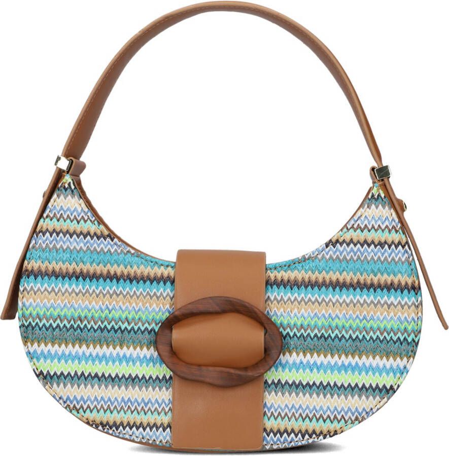 Noa Harmon Kameel Handtas met Raffia Detail Multicolor Dames