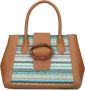 Noa Harmon Kameel Handtas met Raffia Detail Multicolor Dames - Thumbnail 1