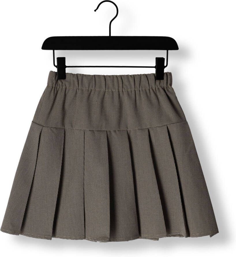 NOBELL Meisjes Rokken Nennis Girls Pied De Poule Pleated Short Skirt Brown Bruin