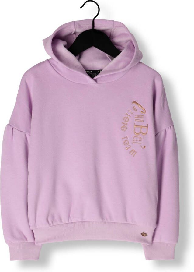 NoBell hoodie King met tekst lila Sweater Paars Meisjes Polyester Capuchon 146 152