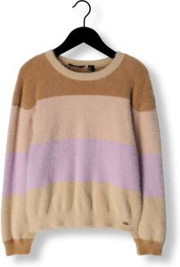 Nobell Paarse Trui Kes Girls Blocked Striped Knitted Sweater Lilac