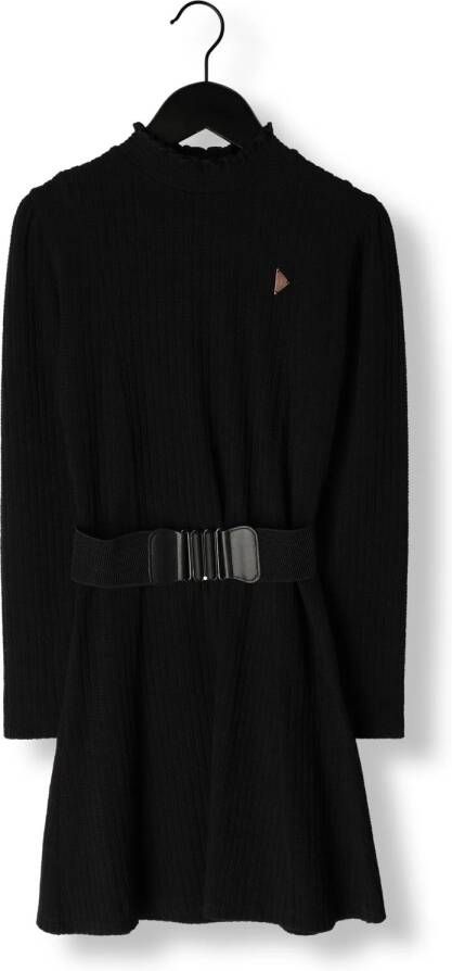 NOBELL Meisjes Jurken Maxim Girls Cable Jersey Skater Dress+belt Black Zwart