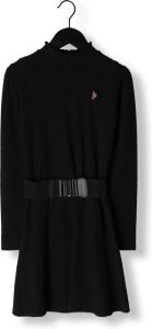 Nobell Zwarte Mini Jurk Maxim Girls Cable Jersey Skater Dress+belt Black