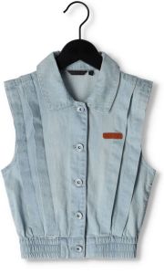 Nono Blauwe Gilet Donka Sleeveless Denim Button Up Vest