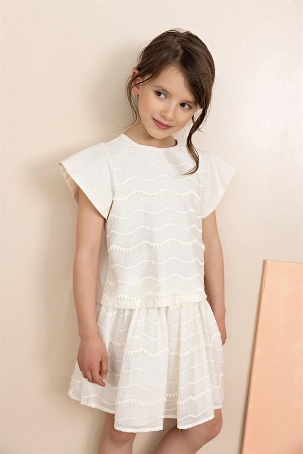 NONO Meisjes Blouses Tobi Blouse Gebroken Wit - Foto 4
