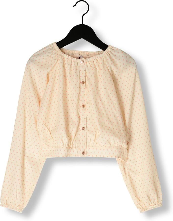 NONO Meisjes Blouses Tomas Heart Cropped Blouse Ecru