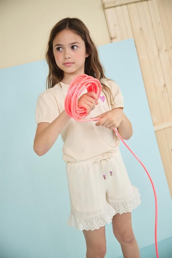 NONO Meisjes Broeken Sara Structured Short Creme - Foto 2