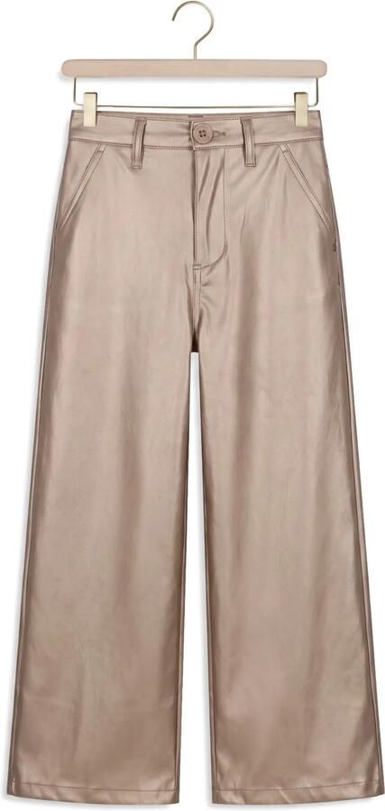 NONO Meisjes Broeken Simoa Fake Leather Pants Beige