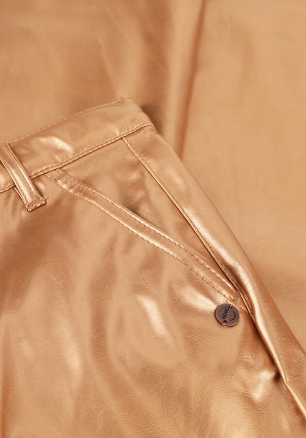 NONO Meisjes Broeken Simona Fake Leather Wide Leg Pants Goud