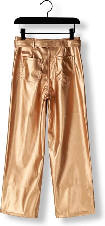 NONO Meisjes Broeken Simona Fake Leather Wide Leg Pants Goud - Foto 2