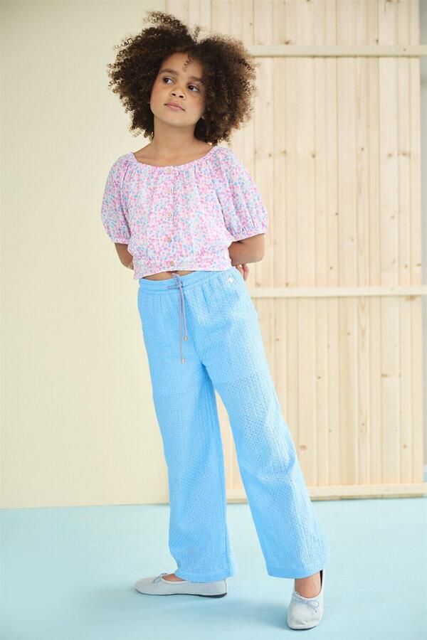 NONO Meisjes Broeken Sunet Palazzo Pants Lichtblauw - Foto 2