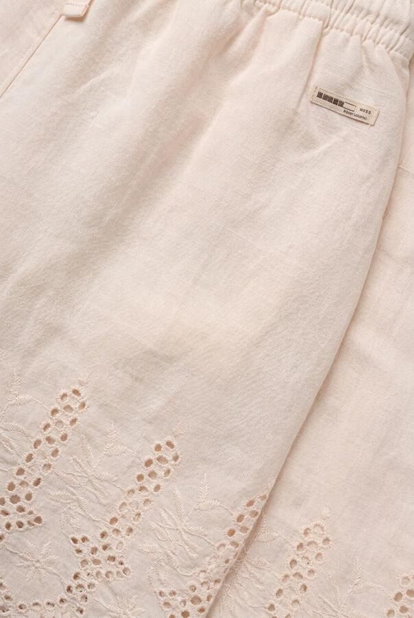 NONO Meisjes Broeken Sunet Pants With Embroidered Borders Beige