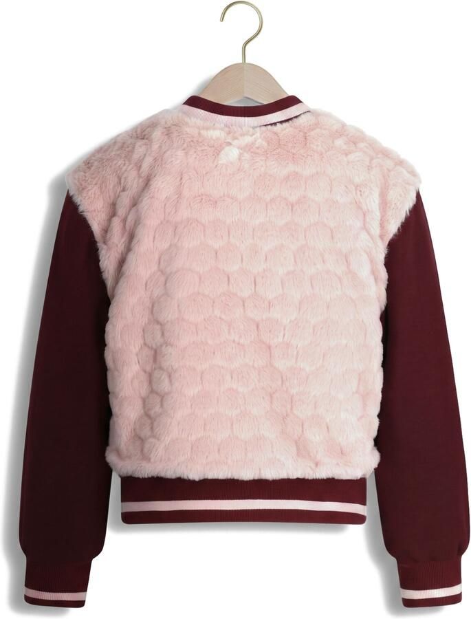 NONO sweatvest lichtroze donkerrood Meisjes Viscose Ronde hals Effen - Foto 2