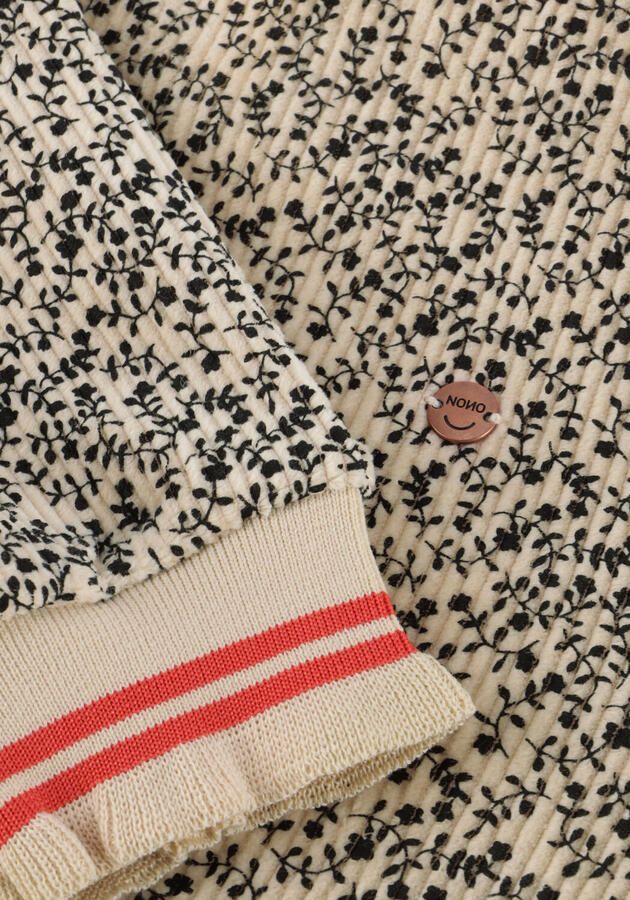 NONO Meisjes Jurken Maxim Aop Velvet Jurk Creme