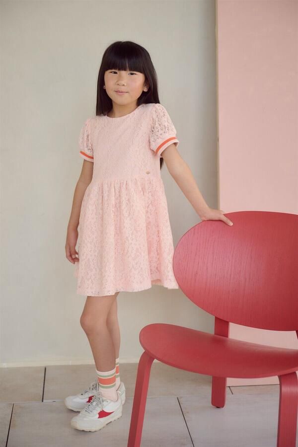 NONO Meisjes Jurken Mila Lace Dress Lichtroze - Foto 3