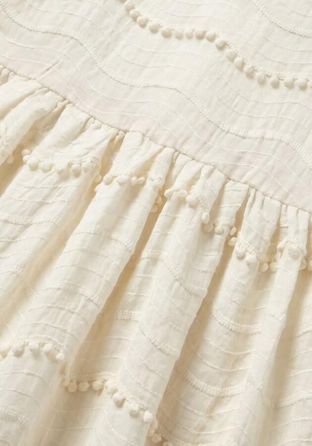 NONO Meisjes Jurken Milly Dress Pompom Details Ecru - Foto 2
