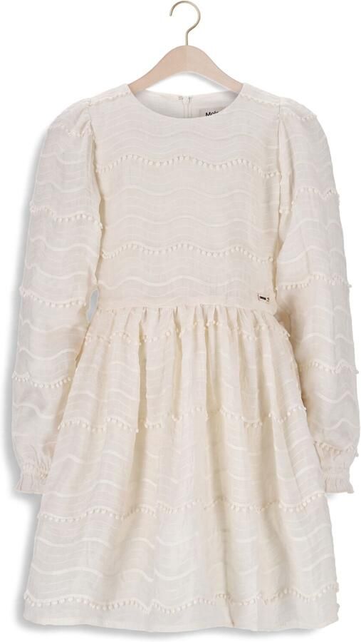 NONO Meisjes Jurken Milly Dress Pompom Details Ecru - Foto 4