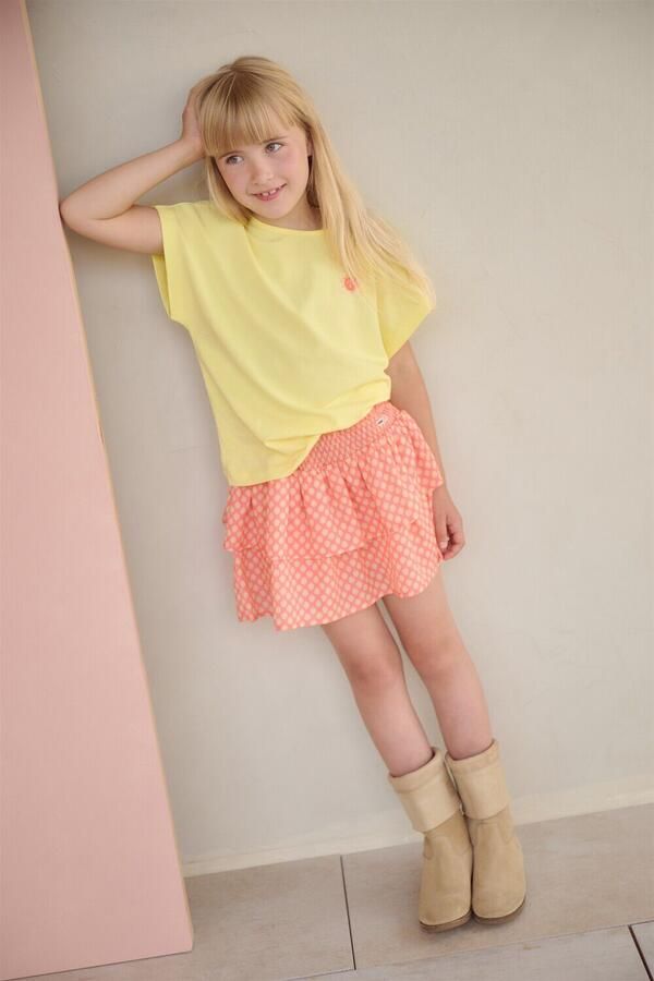 NONO Meisjes Rokken Nika Aop Smocket Skirt Oranje - Foto 3