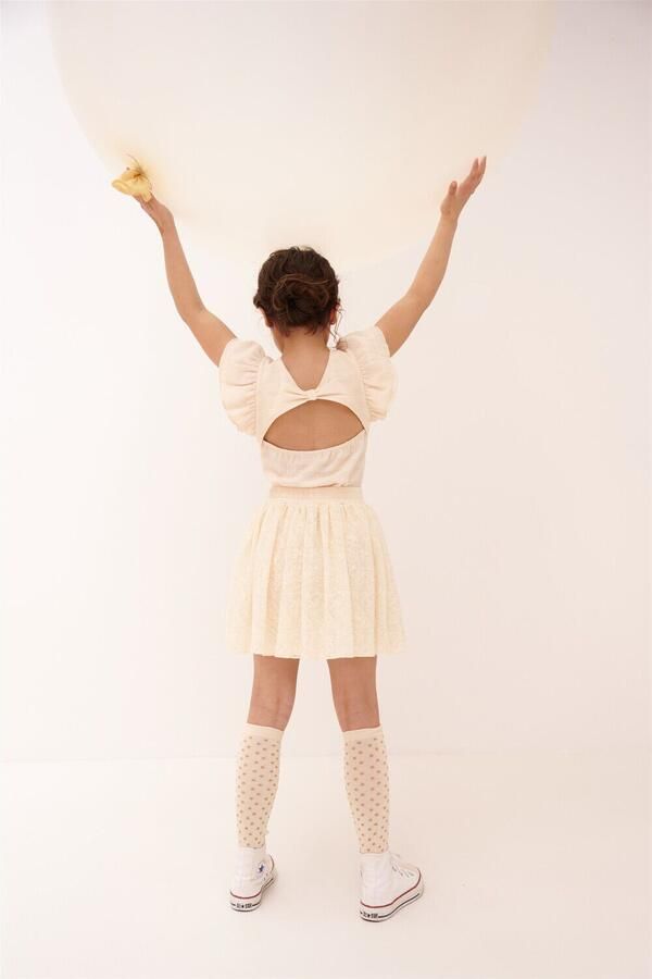 NONO Meisjes Rokken Ninu Mesh Skirt Ecru - Foto 2