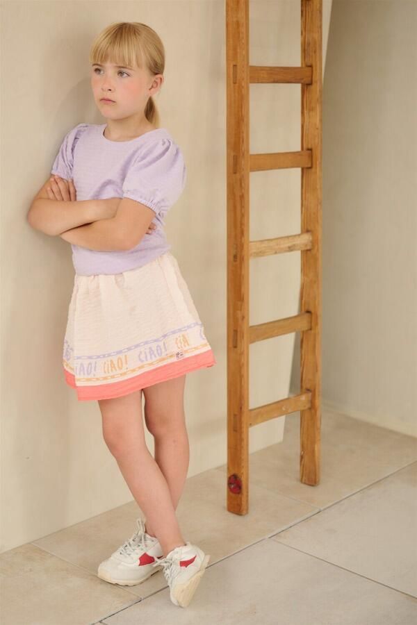 NONO Meisjes Rokken Ninu Skirt With Ciao Border Print Lichtroze - Foto 4