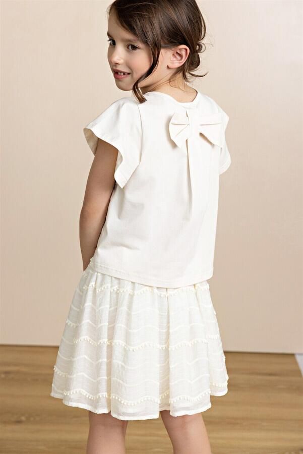 NONO Meisjes Rokken Ninu Skirt With Pompoms Ecru - Foto 4