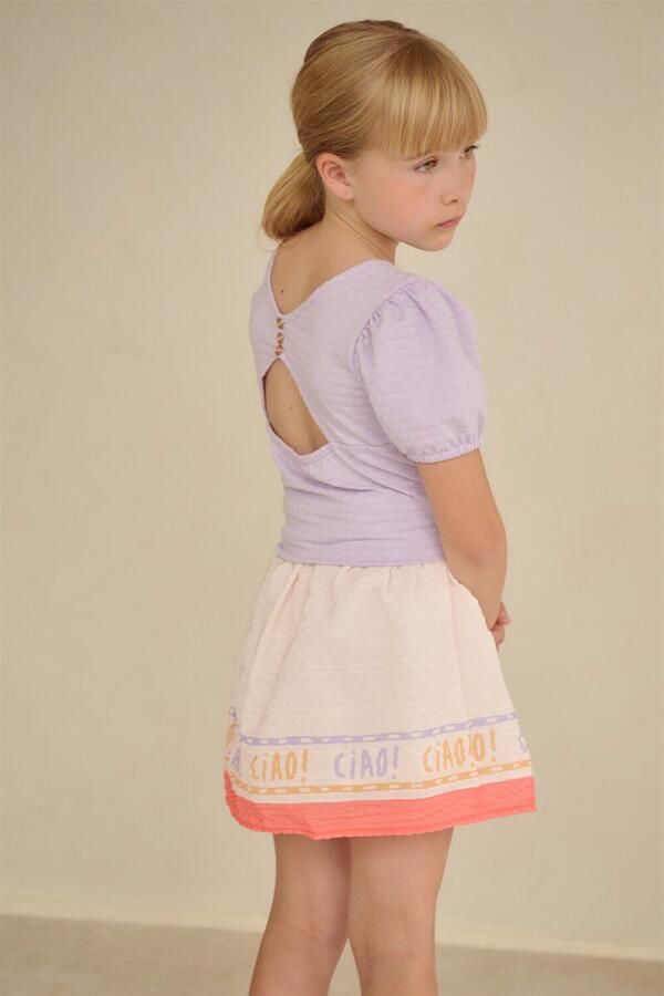 NONO Meisjes Tops & T-shirts Kiamo Dotted Jersey Top Lila - Foto 3