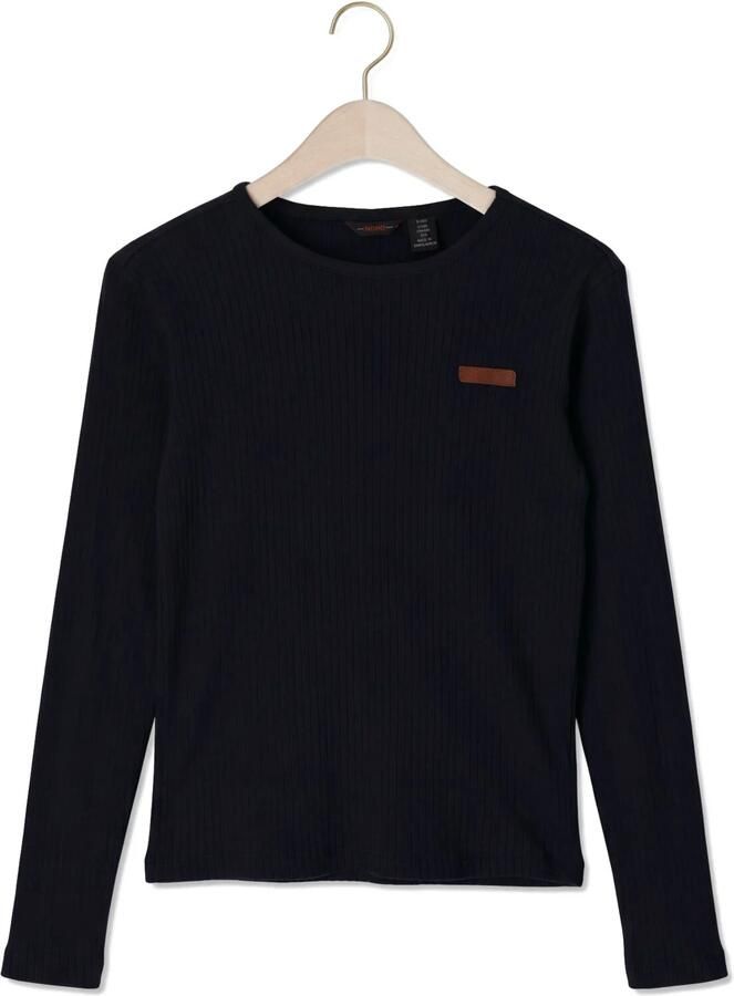 NONO longsleeve donkerblauw Meisjes Stretchkatoen Ronde hals Effen