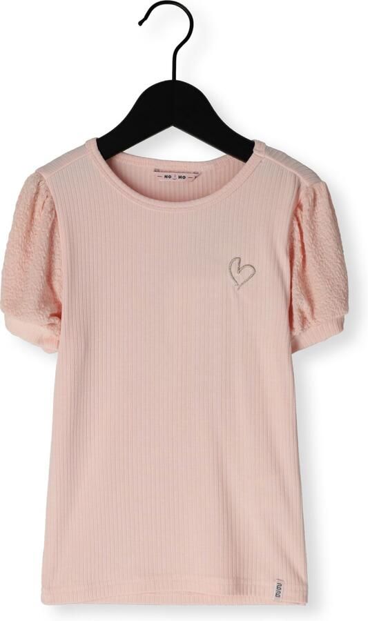 NONO Meisjes Tops & T-shirts Kyoto Rib Jersey Top With Puffed Sleeves Lichtroze