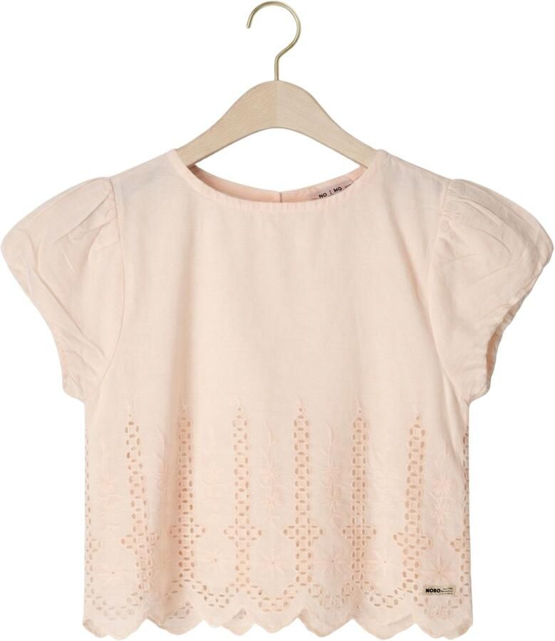 NONO Meisjes Tops & T-shirts Tika Blouse With Embroidered Border Lichtroze