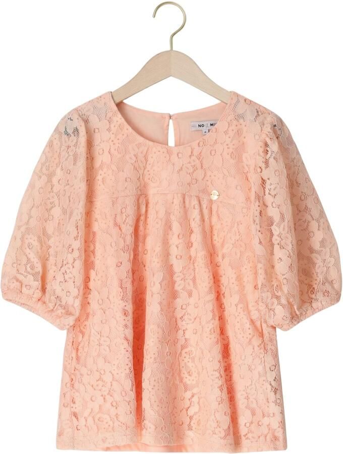 NONO Meisjes Tops & T-shirts Tina Lace Top With Puffed Sleeve Lichtroze