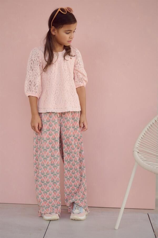NONO Meisjes Tops & T-shirts Tina Lace Top With Puffed Sleeve Lichtroze - Foto 4