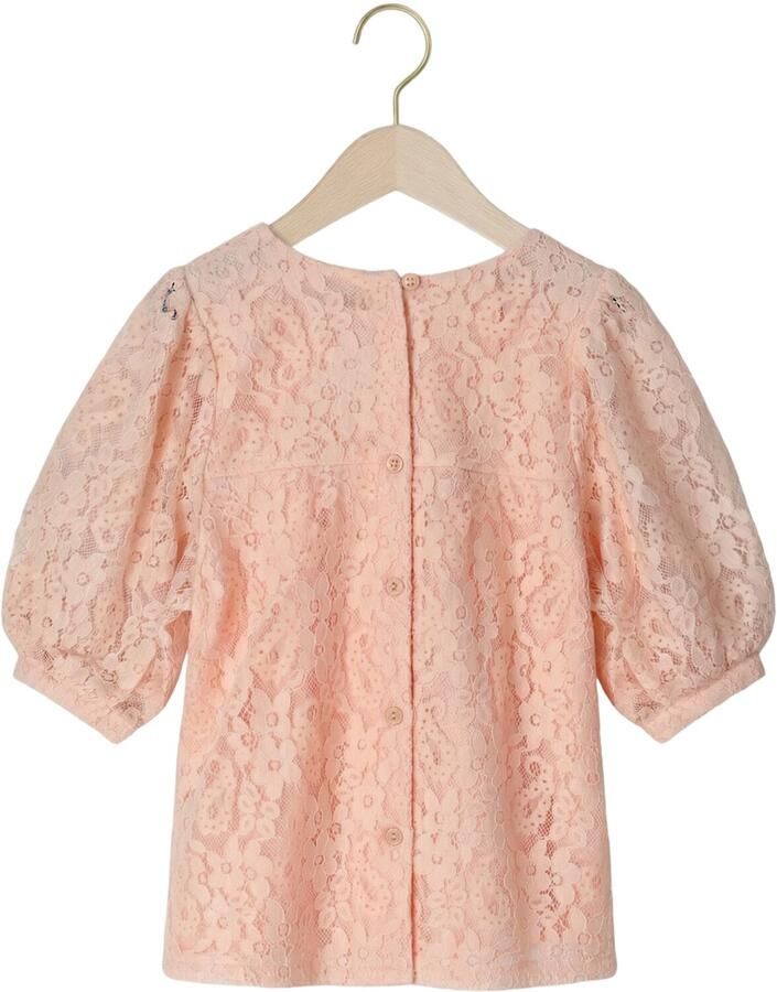NONO Meisjes Tops & T-shirts Tina Lace Top With Puffed Sleeve Lichtroze - Foto 2