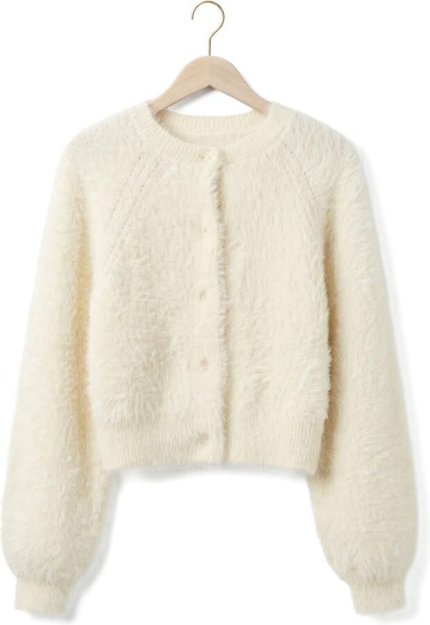 NONO Meisjes Truien & Vesten Asmee Fluffy Cardigan Ecru