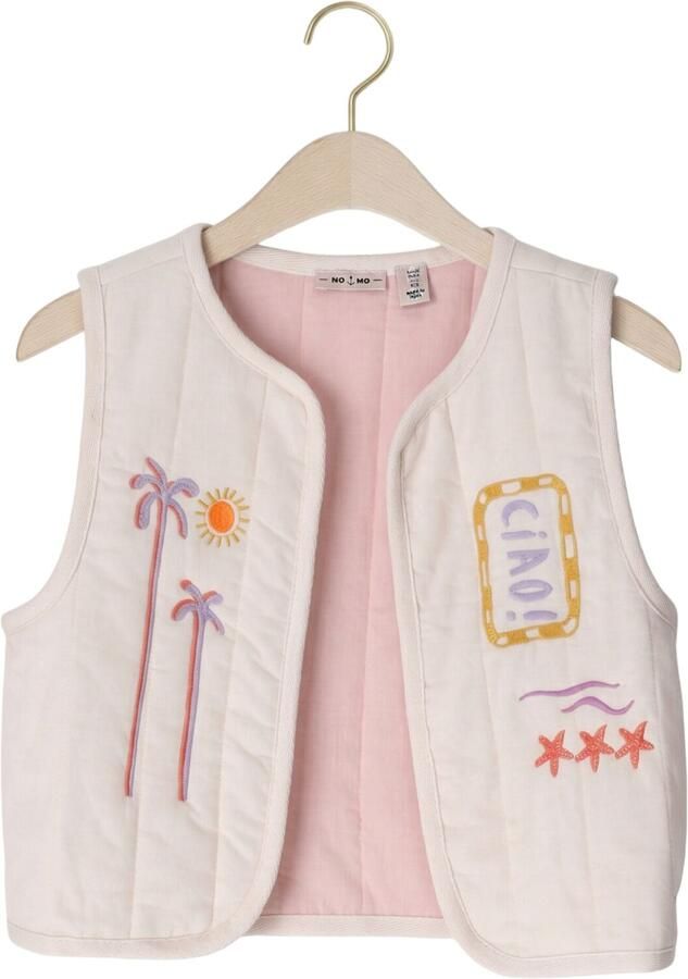 NONO Meisjes Truien & Vesten Kadi Padded Gilet With Embroidery Ecru