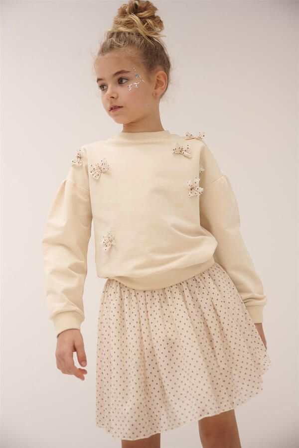 NONO Meisjes Rokken Ninu Mesh Skirt Ecru - Foto 3