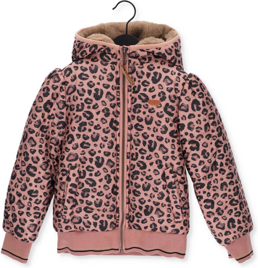 NONO gewatteerde winterjas Bella van polyester oudroze